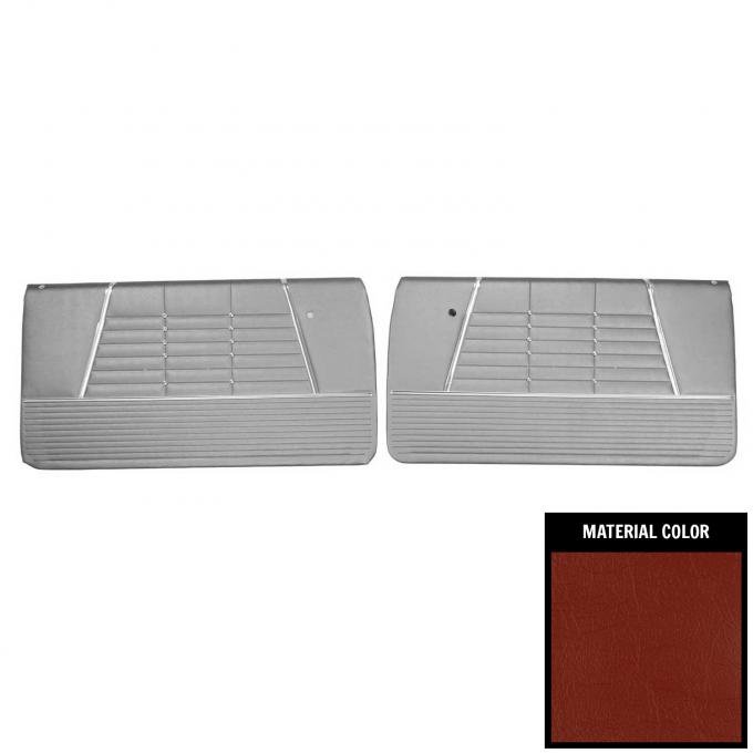 PUI Interiors 1964 Chevrolet Impala Pre-Assembled Red Front Door Panels 64BD64FP