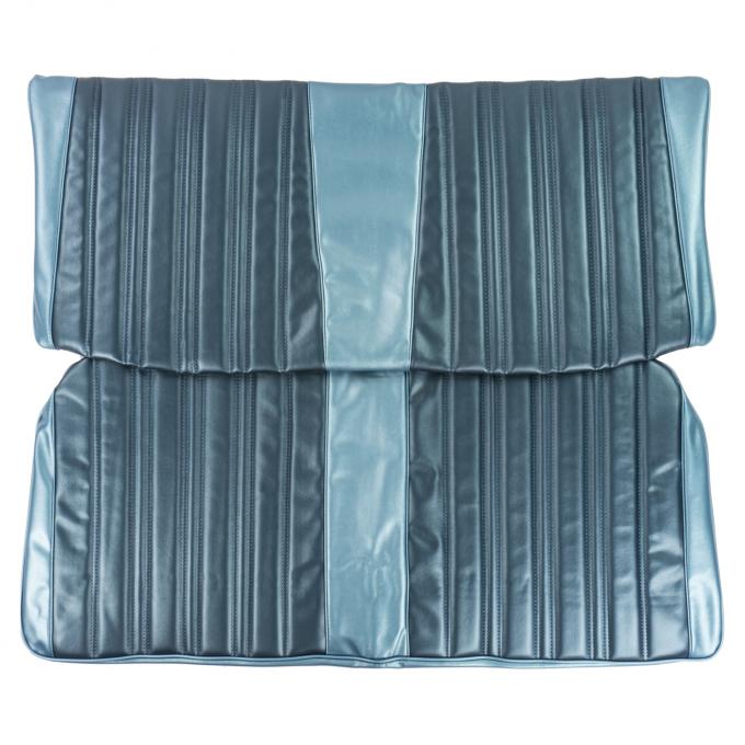 PUI Interiors 1966 Chevrolet Impala 4-Door Wagon 3rd Row 2 Tone Blue Rear Bench Seat Cover 66BS4D13W-3