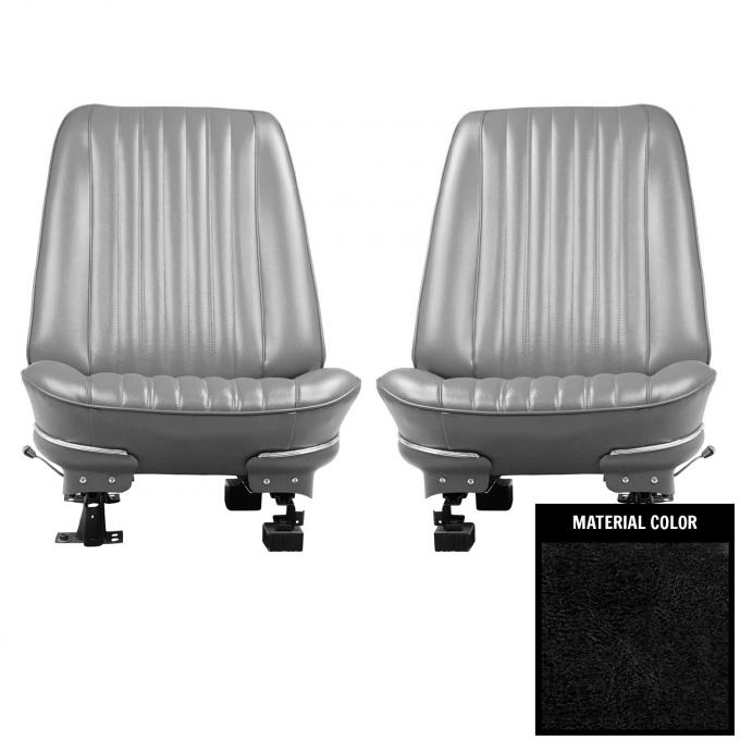 PUI Interiors 1969 Chevrolet Impala/SS Black Front Bucket Seat Covers 69BS10U
