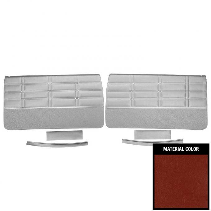 PUI Interiors 1963 Chevrolet Impala/SS Pre-Assembled Red Front Door Panels 63BD64FP