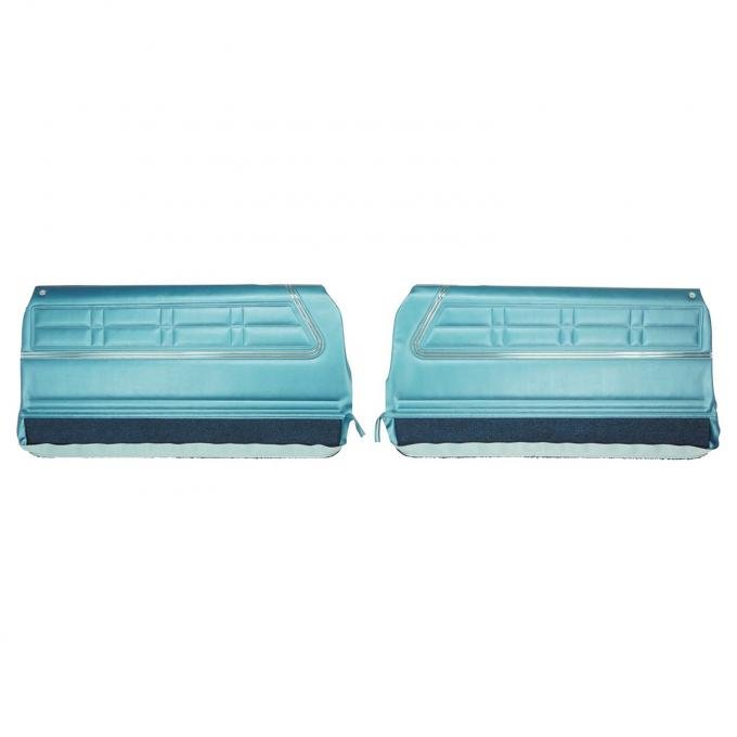 PUI Interiors 1967 Chevrolet Impala Pre-Assembled Bright Blue Front Door Panels 67BD14-P