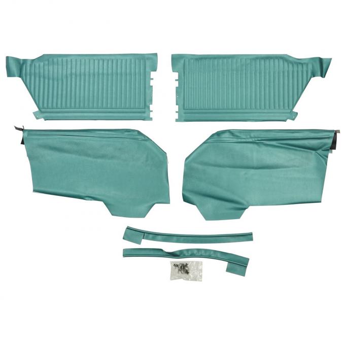 PUI Interiors 1964 Chevrolet Impala/SS Hardtop Solid Aqua Rear Door Panels 64BSD50C