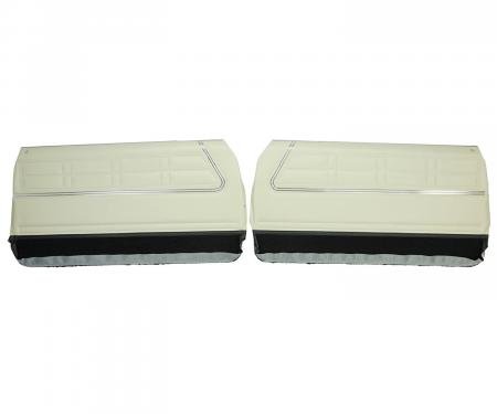 PUI Interiors 1967 Chevrolet Impala Pre-Assembled Off-White/Black Front Door Panels 67BD40-P