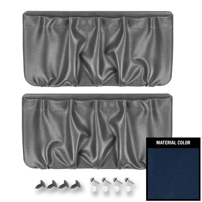 PUI Interiors 1977-1979 GM Truck/Blazer/Jimmy/Suburban Blue Vinyl Door Panel Map Pockets 77TDMP03