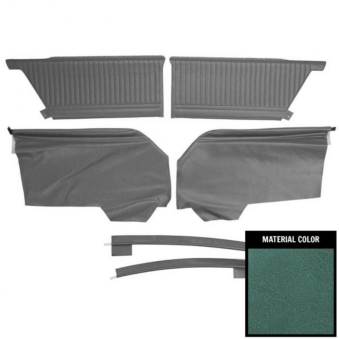 PUI Interiors 1964 Chevrolet Impala SS Hardtop Pre-Assembled Aqua Rear Door Panels 64BSD50CP