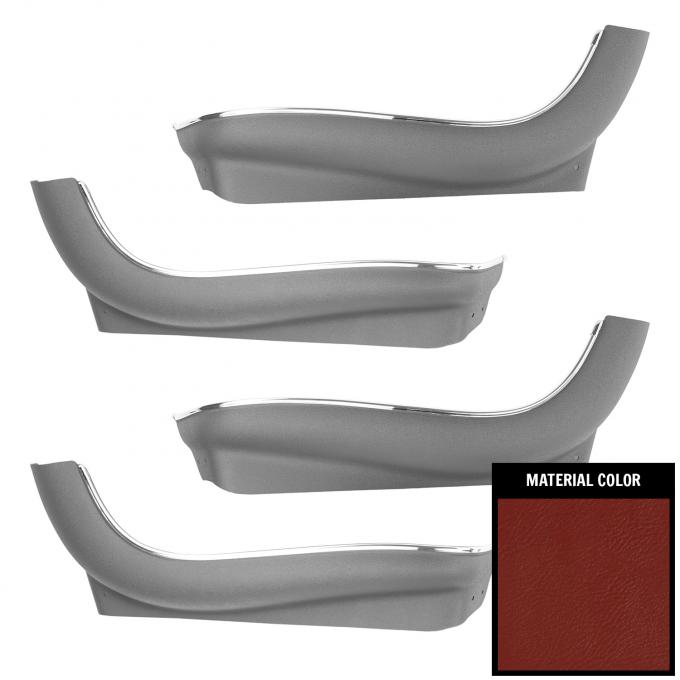 PUI Interiors 1966-1972 Chevelle/GTO/Cutlass/Skylark/Impala/Nova Red Plastic Seat Skirts 69ASBB30