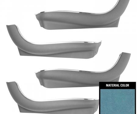 PUI Interiors 1966-1972 Chevelle/GTO/Cutlass/Skylark/Impala/Nova Brt Blue Plastic Seat Skirts 69ASBB14