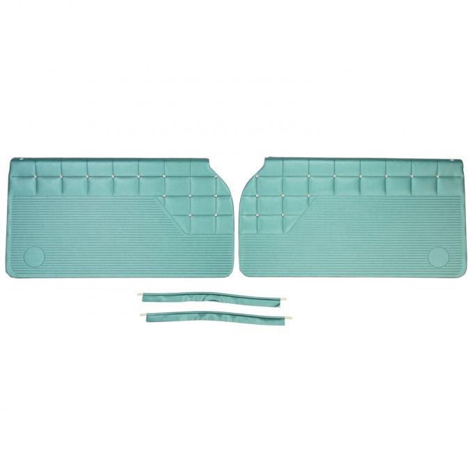 PUI Interiors 1962 Chevrolet Impala/SS Pre-Assembled Aqua Front Door Panels 62BD50FP