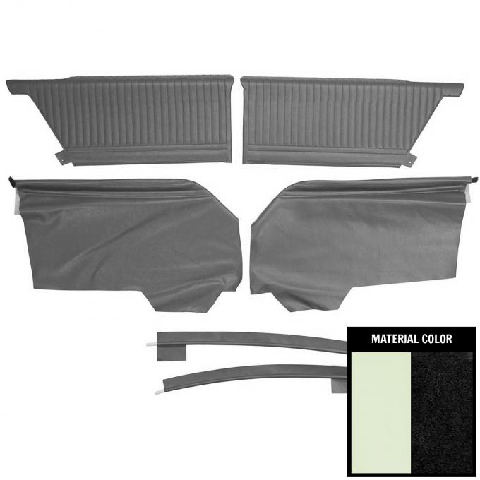 PUI Interiors 1964 Chevrolet Impala SS Hardtop Pre-Assembled White & Black Rear Door Panels 64BSD67CP