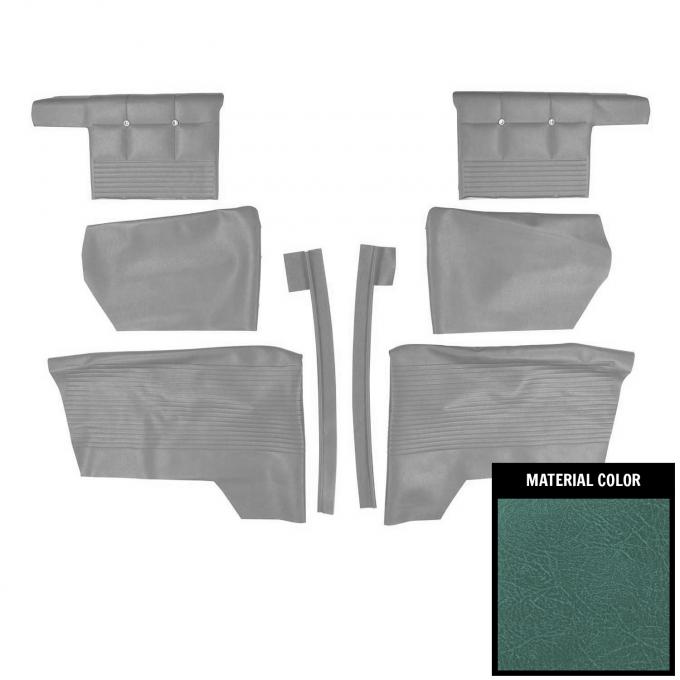 PUI Interiors 1962 Chevrolet Impala/SS Convertible Pre-Assembled Aqua Rear Door Panels 62BD50VP