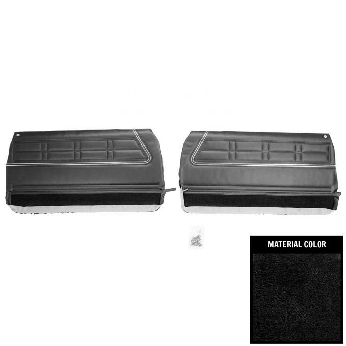 PUI Interiors 1967 Chevrolet Impala Pre-Assembled Black Front Door Panels 67BD10-P