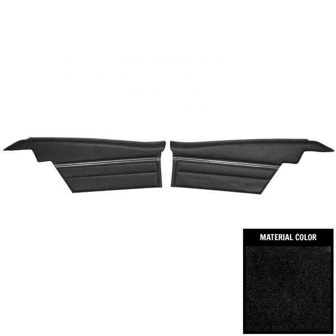 PUI Interiors 1968 Chevrolet Impala Hardtop Pre-Assembled Black Rear Door Panels 68BDN10C-P