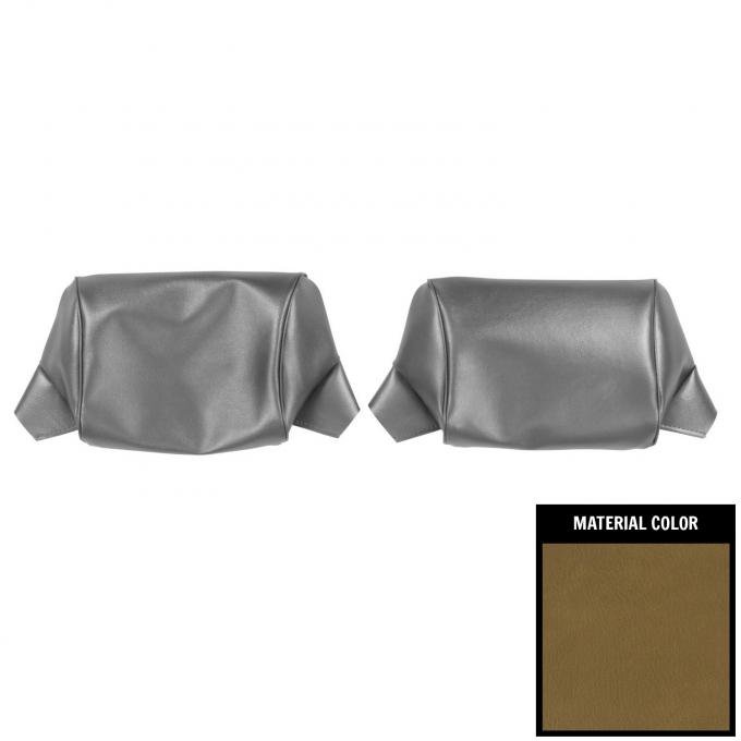 PUI Interiors 1969-1970 Chevrolet Impala Mustard Gold Bench Seat Head Rest Covers 69BH06B