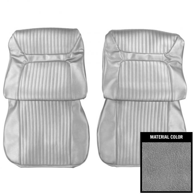 PUI Interiors 1964 Chevrolet Impala/SS Silver/Black Front Bucket Seat Covers 64BS66U