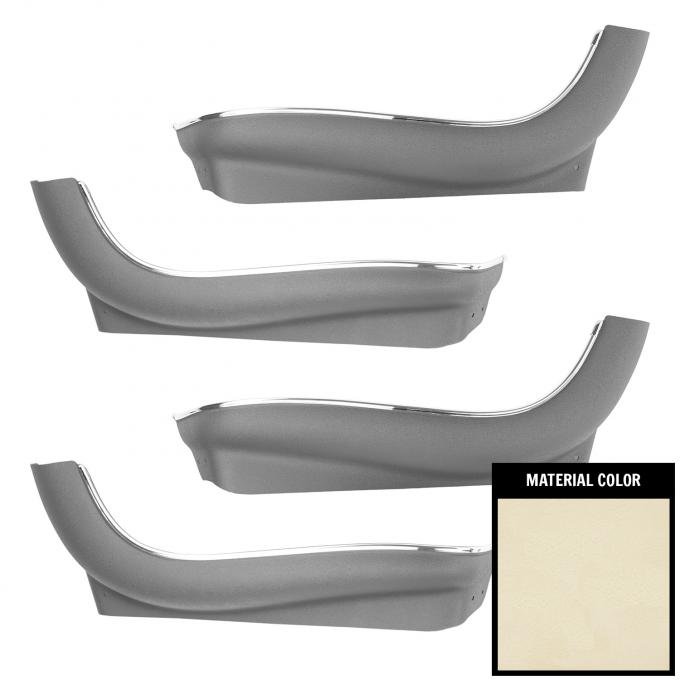 PUI Interiors 1966-1972 Chevelle/GTO/Cutlass/Skylark/Impala/Nova White Plastic Seat Skirts 69ASBB37