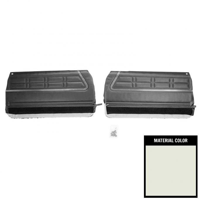 PUI Interiors 1967 Chevrolet Impala Pre-Assembled White/Black Front Door Panels 67BD37-P