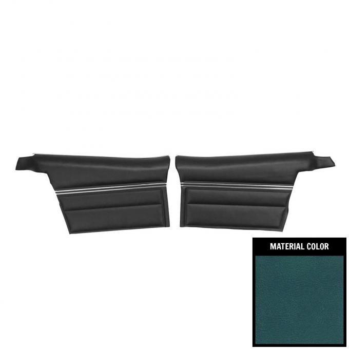 PUI Interiors 1968 Chevrolet Impala Custom Convt Pre-Assembled Medium Blue Rear Door Panels 68BDN17V-P
