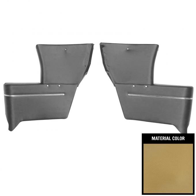 PUI Interiors 1967 Chevrolet Corvair Convertible Gold Rear Arm Rest Covers 65RR43