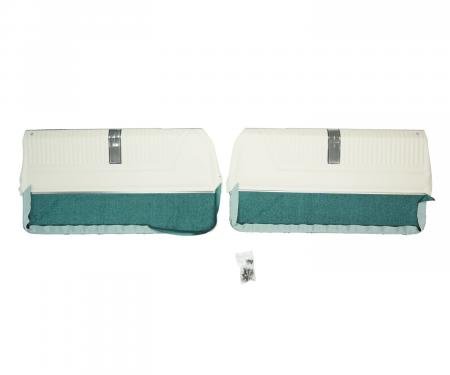 PUI Interiors 1965 Chevrolet Impala SS Pre-Assembled White & Aqua Front Door Panels PD556