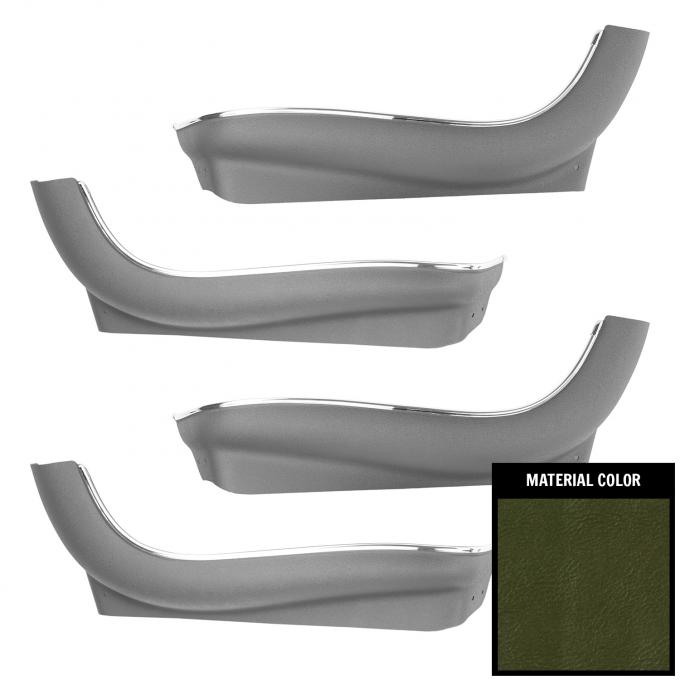 PUI Interiors 1966-1972 Chevelle/GTO/Cutlass/Skylark/Impala/Nova Drk Green Plastic Seat Skirts 69ASBB24