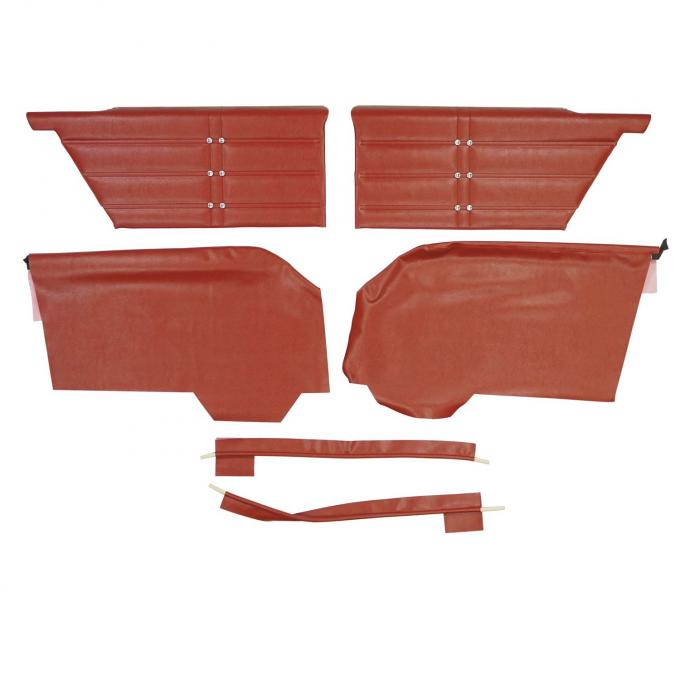 PUI Interiors 1963 Chevrolet Impala/SS Hardtop Pre-Assembled Red Rear Door Panels 63BD64CP