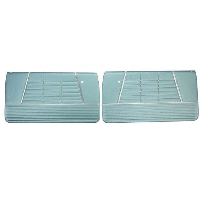 PUI Interiors 1964 Chevrolet Impala Pre-Assembled Light Blue Front Door Panels 64BD56FP