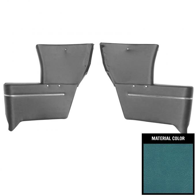 PUI Interiors 1967 Chevrolet Corvair Convertible Bright Blue Rear Arm Rest Covers 65RR14