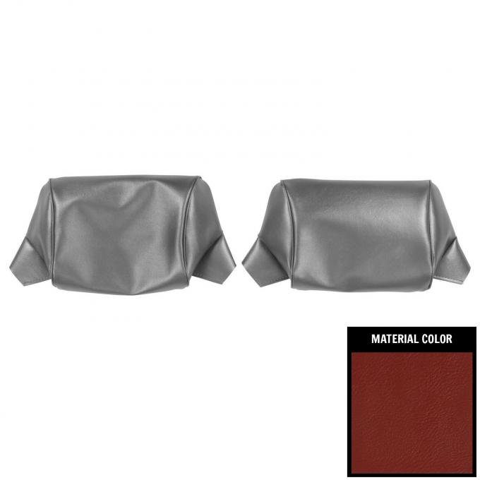 PUI Interiors 1969-1970 Chevrolet Impala Red Bench Seat Head Rest Covers 69BH30B