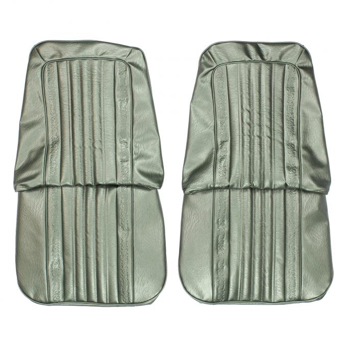 PUI Interiors 1971-1972 Chevrolet Dark Metallic Green Vinyl Backed Front Bucket Seat Covers 71TS24U