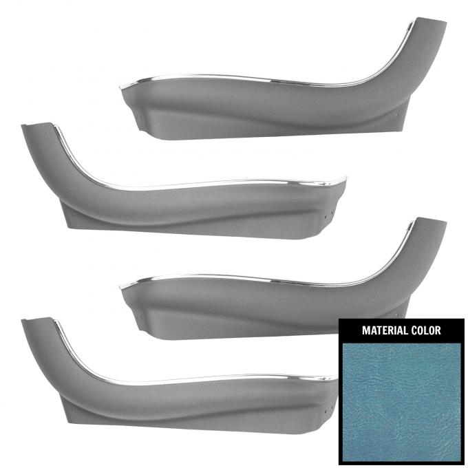 PUI Interiors 1966-1972 Chevelle/GTO/Cutlass/Skylark/Impala/Nova Brt Blue Plastic Seat Skirts 69ASBB14