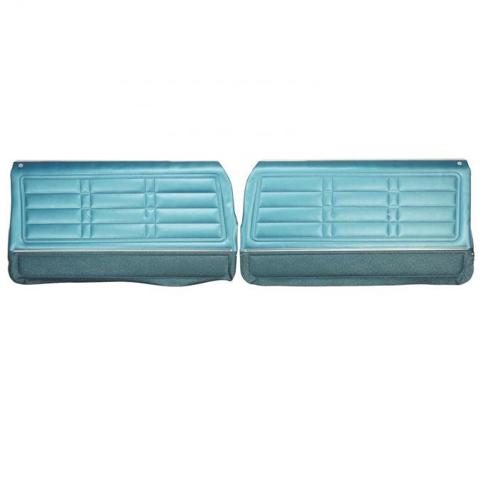 PUI Interiors 1966 Chevrolet Impala SS Pre-Assembled 2 Tone Bright Blue Front Door Panels 66BD11-P