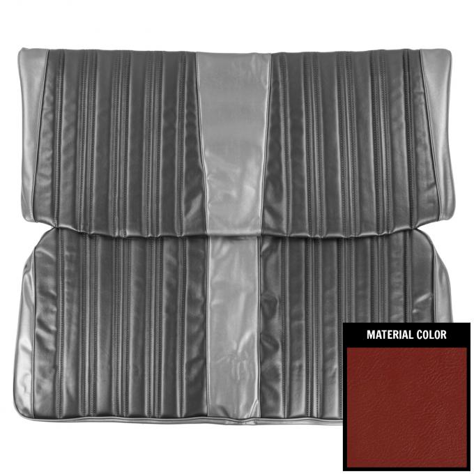 PUI Interiors 1966 Chevrolet Impala 4-Door Wagon 3rd Row Red Rear Bench Seat Cover 66BS4D30W-3