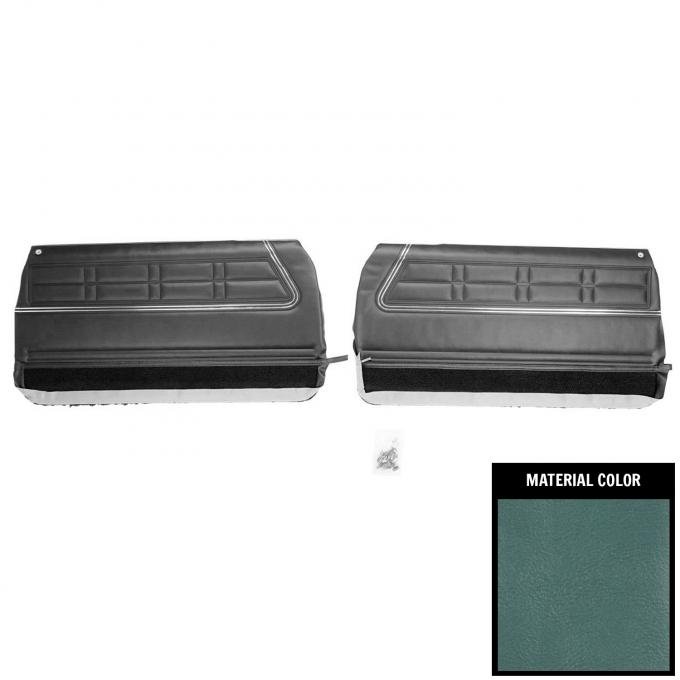 PUI Interiors 1967 Chevrolet Impala Pre-Assembled Light Blue Front Door Panels 67BD12-P