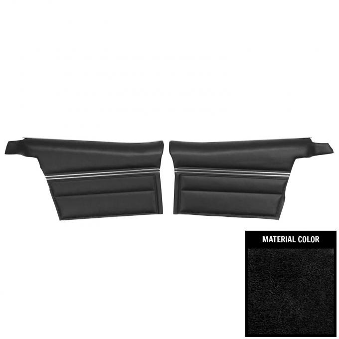 PUI Interiors 1968 Chevrolet Impala Custom Convertible Pre-Assembled Black Rear Door Panels 68BDN10V-P