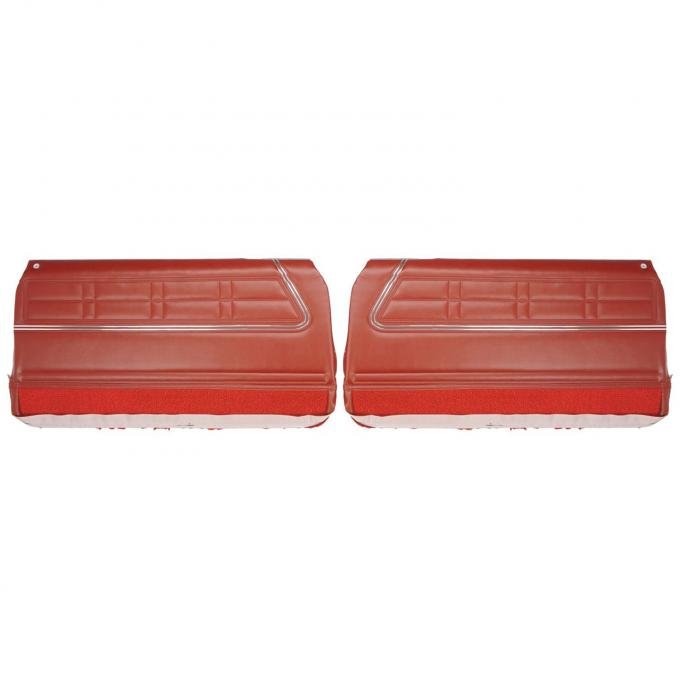PUI Interiors 1967 Chevrolet Impala Pre-Assembled Red Front Door Panels 67BD30-P