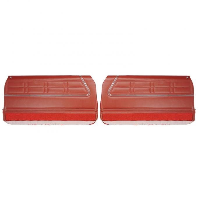 PUI Interiors 1967 Chevrolet Impala Pre-Assembled Red Front Door Panels 67BD30-P