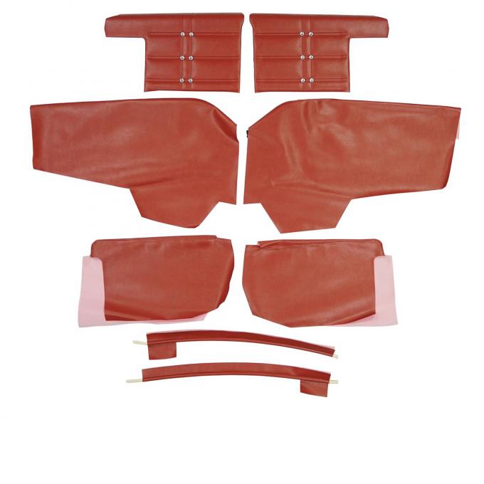 PUI Interiors 1963 Chevrolet Impala/SS Convertible Pre-Assembled Red Rear Door Panels 63BD64VP