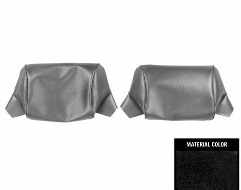 PUI Interiors 1969-1970 Chevrolet Impala Black Bench Seat Head Rest Covers 69BH10B