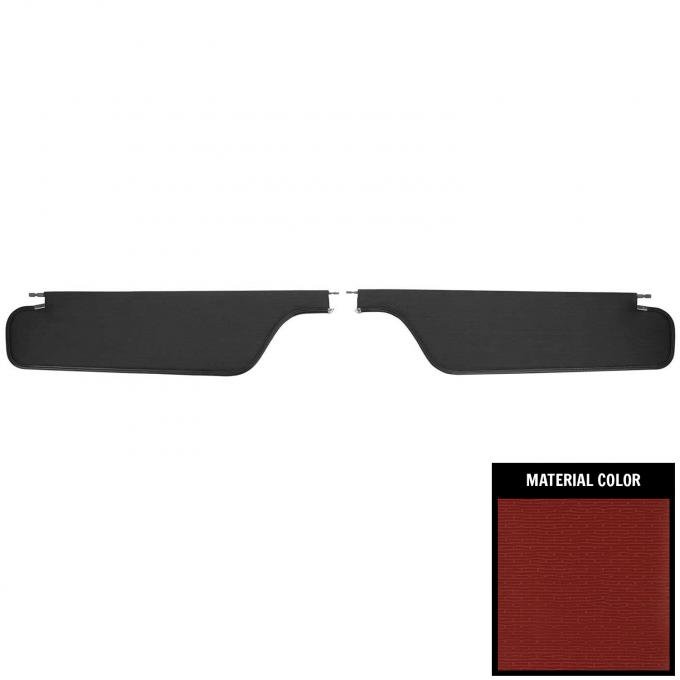 PUI Interiors 1966-1968 Pontiac Bonneville/Catalina Hardtop Red Surrey Sun Visors SV14103SC
