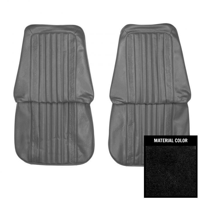 PUI Interiors 1971-1972 Chevrolet Blazer Black Vinyl Open Backed Front Bucket Seat Covers 71TS10U