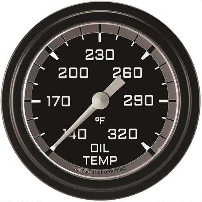 Classic Instruments Autocross Gray 2 5/8" Oil Temperature Gauge AX328GBLF