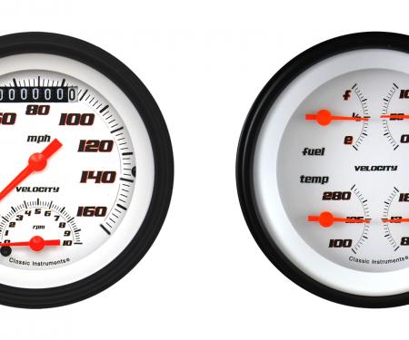 Classic Instruments Velocity White Two Gauge Set VS32WBLF