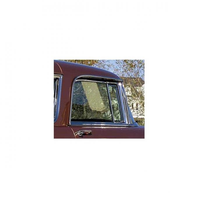 Chevy Door Glass, Installed In Frame, Tinted, Nomad, Right,1955-1957