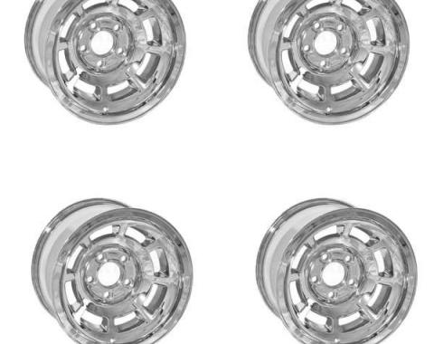 Corvette-Style Chrome Reproduction Aluminum Wheel Set, 1955-1957