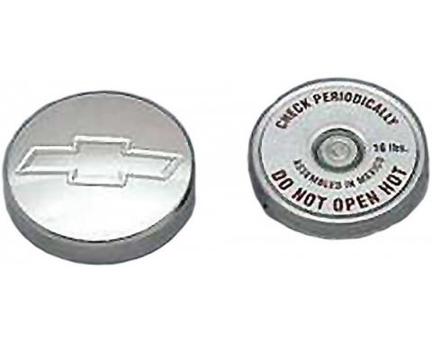 Early Chevy Radiator Cap, Aluminum, With Bowtie Logo, With Small Block Conversion, 1949-1954