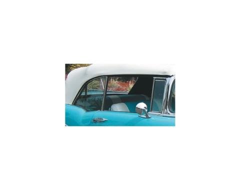 Chevy Quarter Glass, Installed In Frame, Tinted, Convertible, Right, 1955-1957