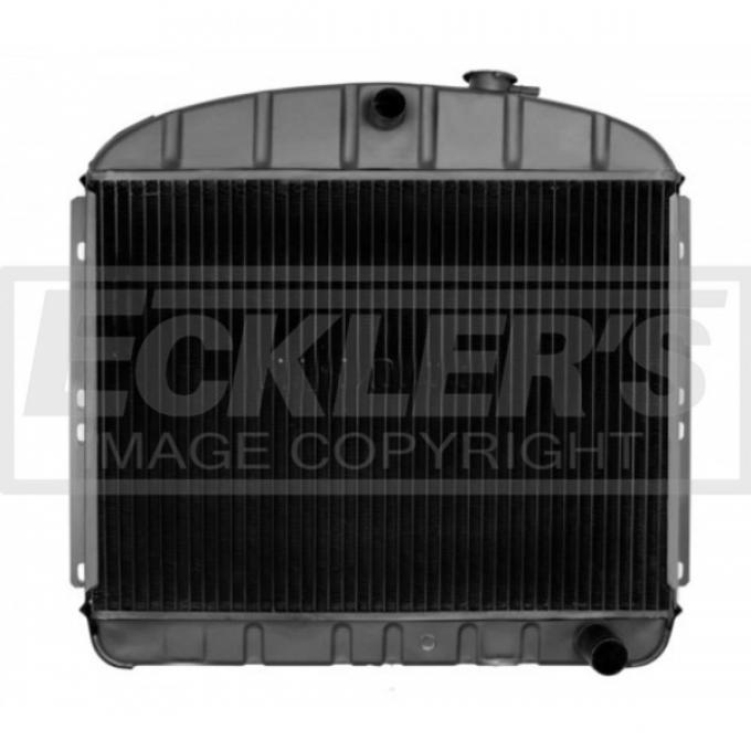 Early Chevy, Original Style, Copper & Brass Radiator, 4 RowCore, For Small Block V8 With Manual Transmission, 1949-1954