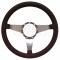 Early Chevy Steering Wheel, Volante S9, Black Leather, 1949-1954