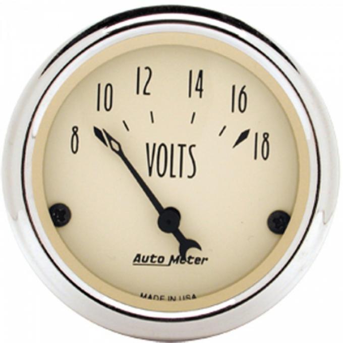 Chevy Autometer Volt Gauge, Antique Beige Series, 1955-1957