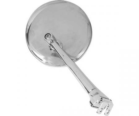 Universal Peep Mirror - Chrome Straight Arm - Right Or Left - 3 Diameter Stainless Steel Head